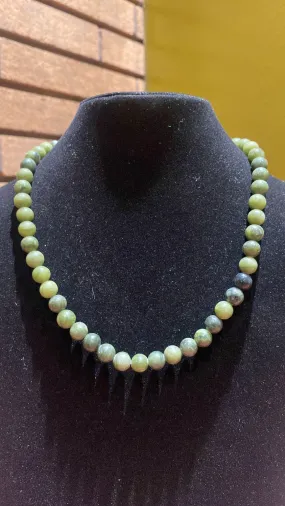 8MM Dark Lemon Jade Bead Stretchy Cord Necklace/Bracelet/Anklet