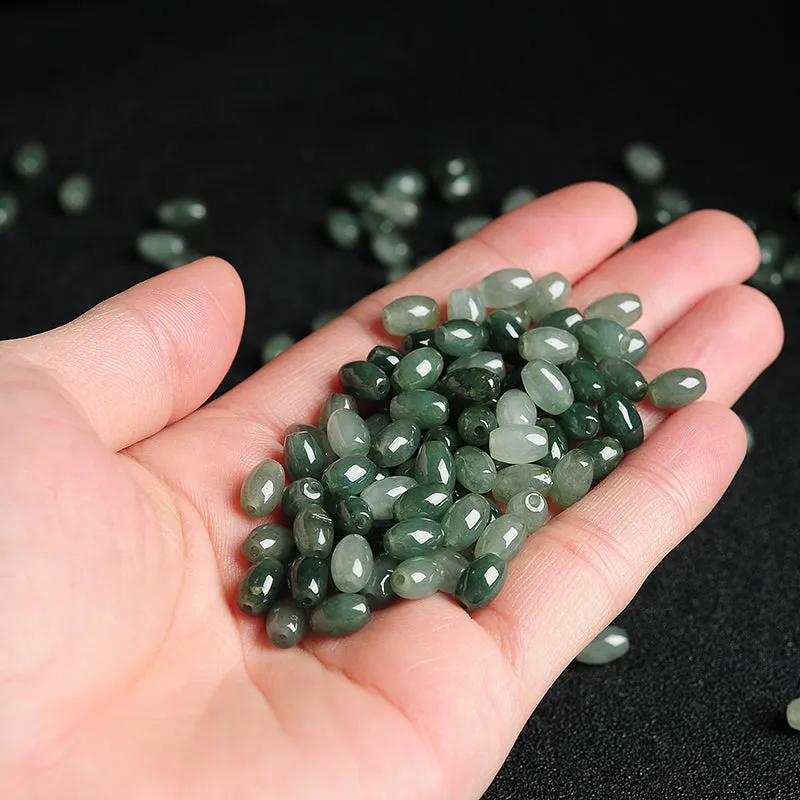 8mmX5.5mmX5.5mm Natural Jade Beads Jadeite Grey Green Bead WBD1