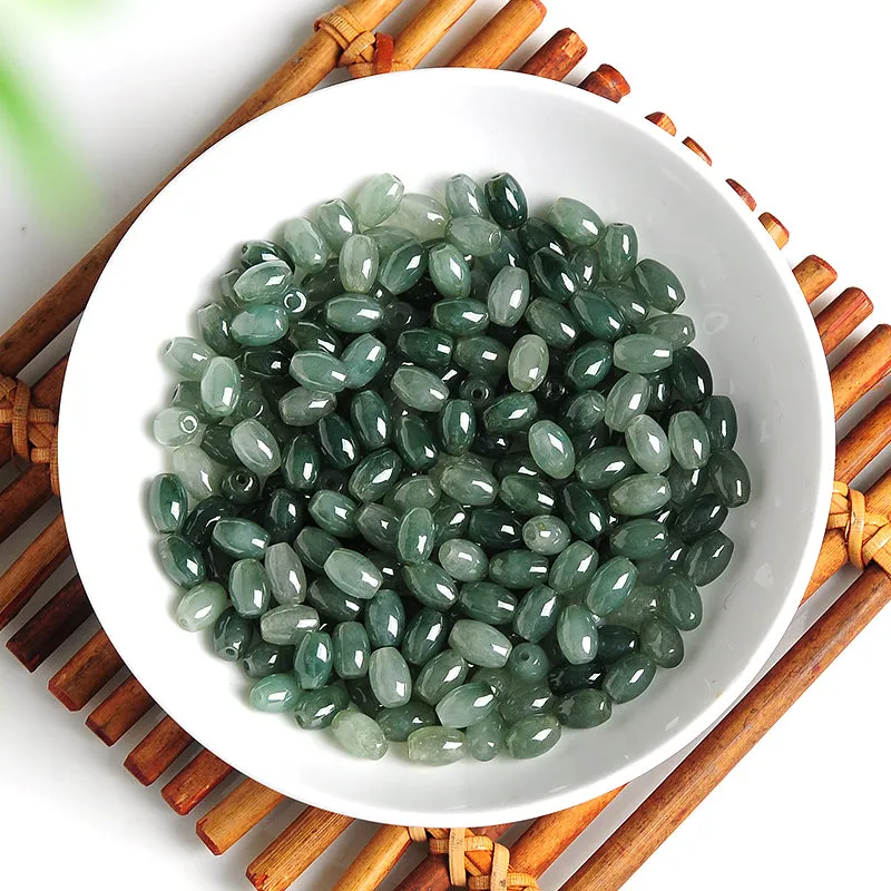 8mmX5.5mmX5.5mm Natural Jade Beads Jadeite Grey Green Bead WBD1