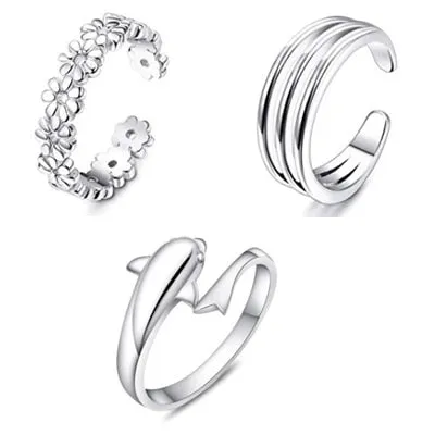 8pcs Summer Beach Vacation Knuckle Foot Ring Set Open Toe Rings for Women Girls Finger Ring Adjustable Jewellery Wholesale Gifts