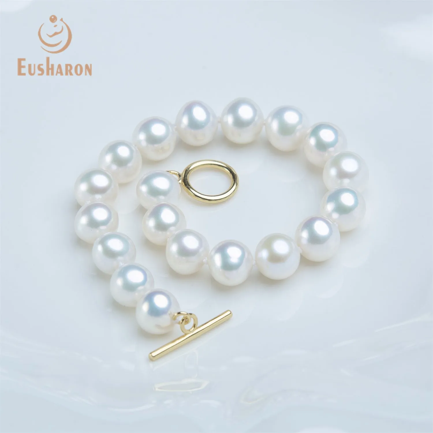 9-10mm White Freshwater Pearl Bracelet