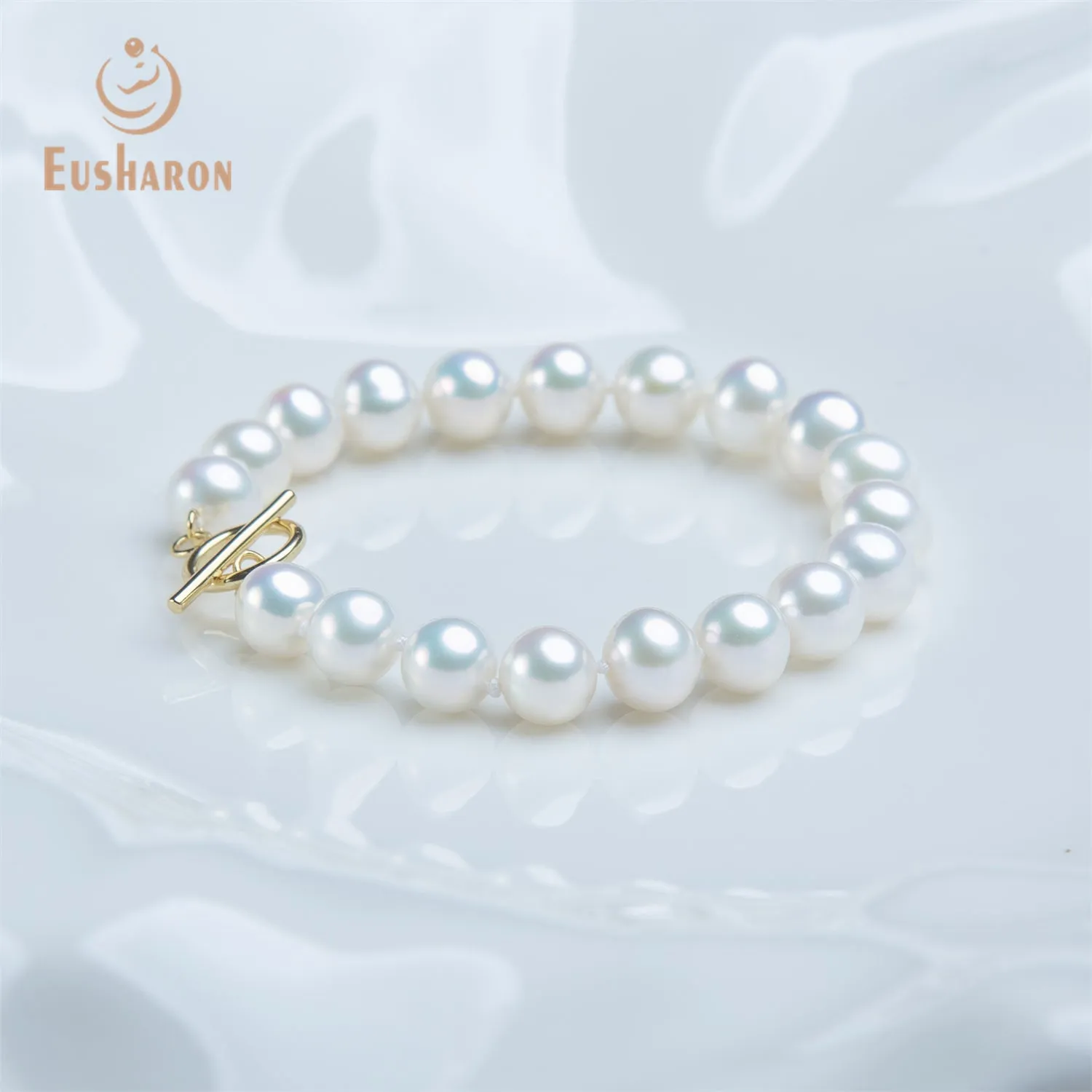 9-10mm White Freshwater Pearl Bracelet