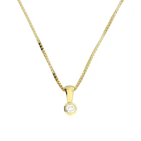 9 Carat Gold & Diamond Solitaire Pendant (0.07ct Diamond)