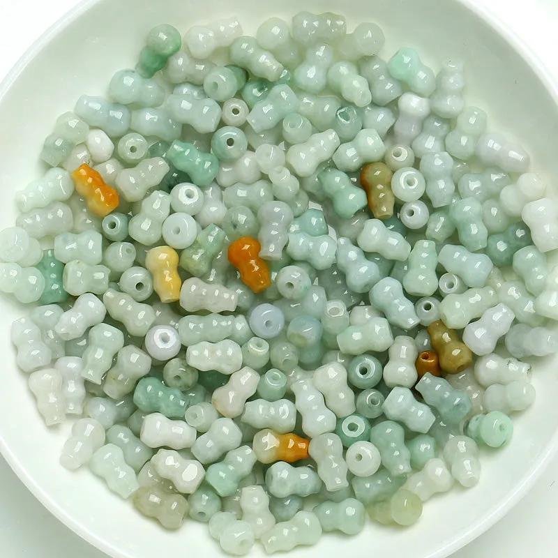 9mmX4mmX4mm Natural Jade Beads Jadeite Mixed Colors Gourd Bead WBD2