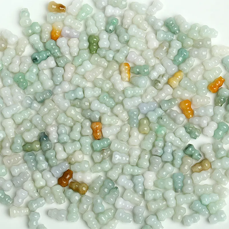 9mmX4mmX4mm Natural Jade Beads Jadeite Mixed Colors Gourd Bead WBD2