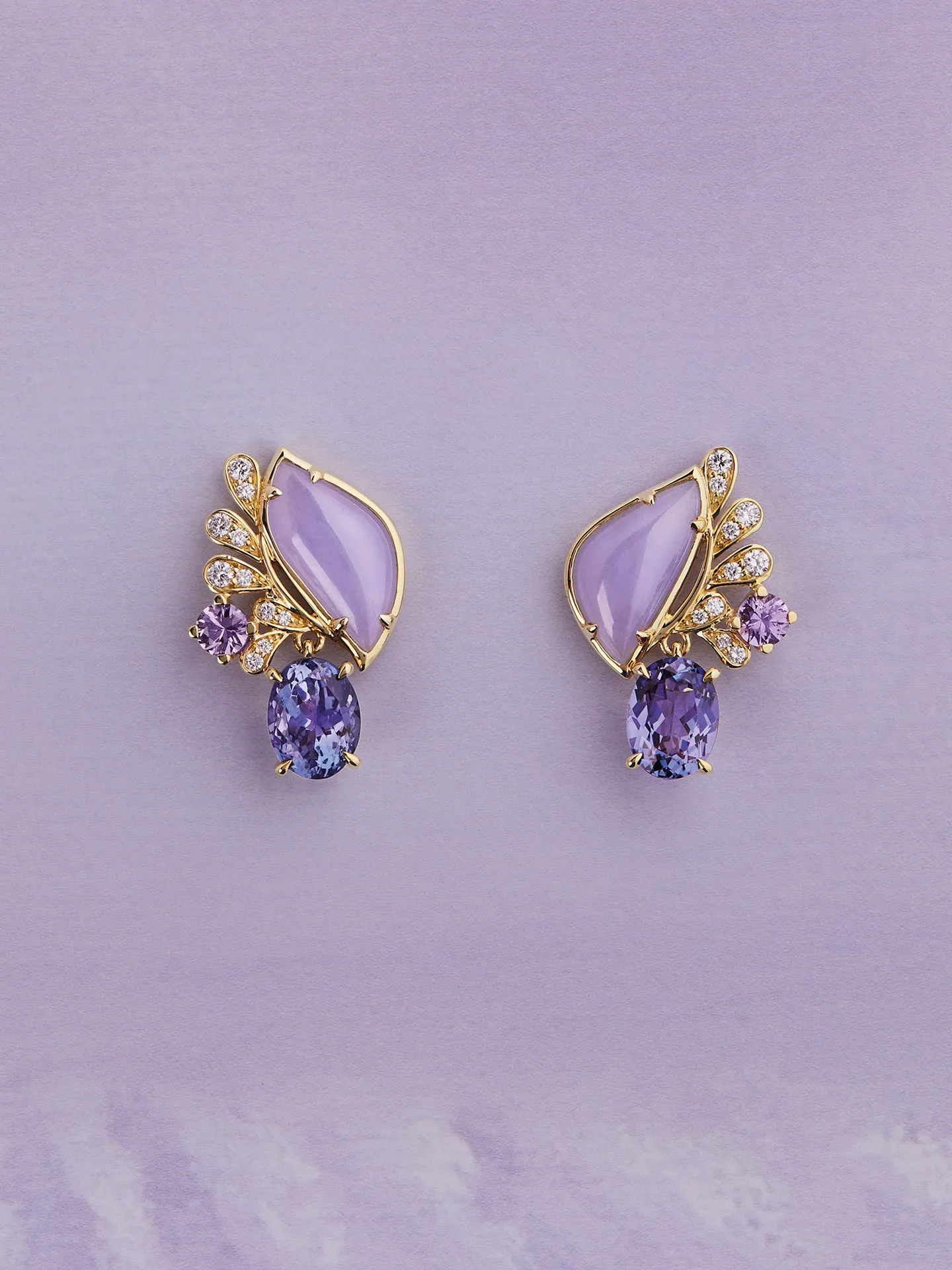 A Family Journey Provence Tanzanite Yellow Gold Earrings