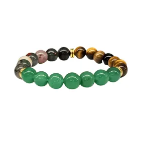 Abundance Crystal Bracelet - Green Jade/Tiger's Eye/African Bloodstone