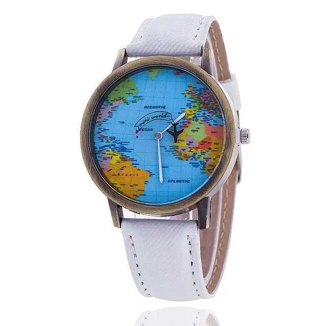 Airplane World Map Watch