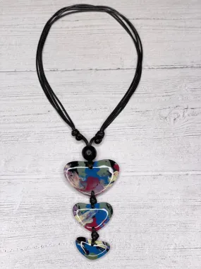 Alisha D Heart Pendant Resin Handmade Necklace