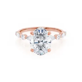 ALLURE - Oval Diamond Scatter 18k Rose Gold Engagement Ring