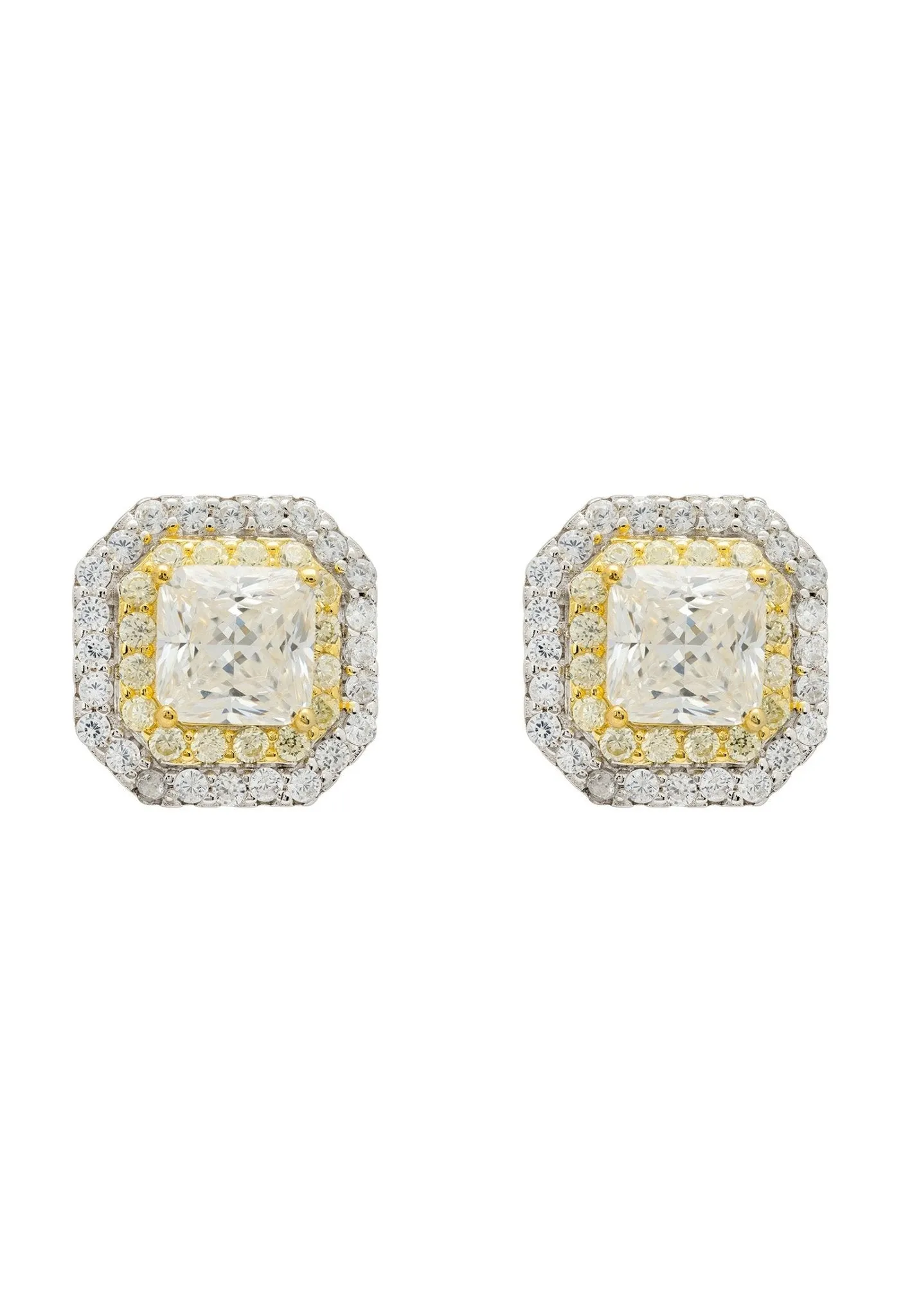 Anastasia Stud Earrings Silver Moissanite