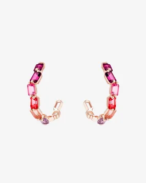 Ann Red Ombre Midi Hoops