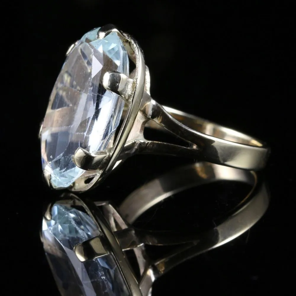 Antique Aquamarine Gold Ring 16Ct In Size Fabulous Aquamarine