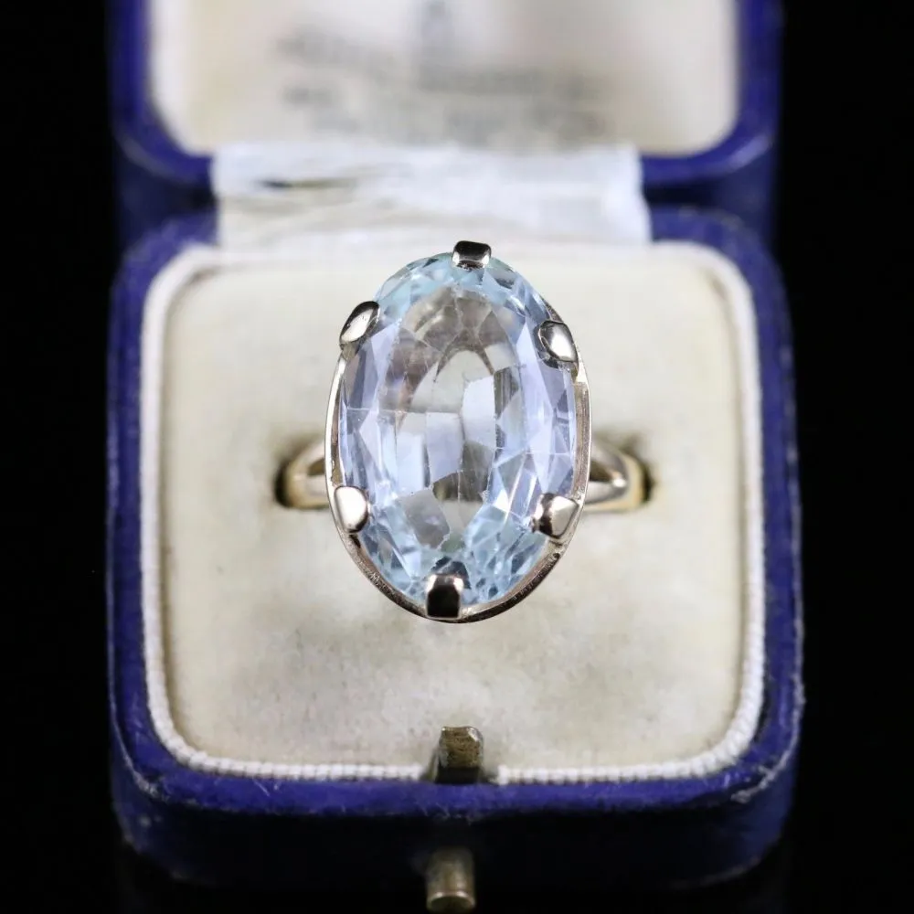 Antique Aquamarine Gold Ring 16Ct In Size Fabulous Aquamarine