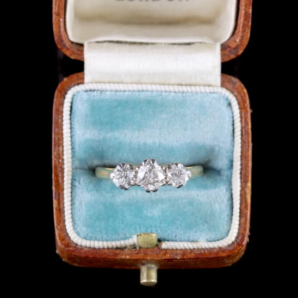 Antique Edwardian Diamond Trilogy Ring Circa 1915