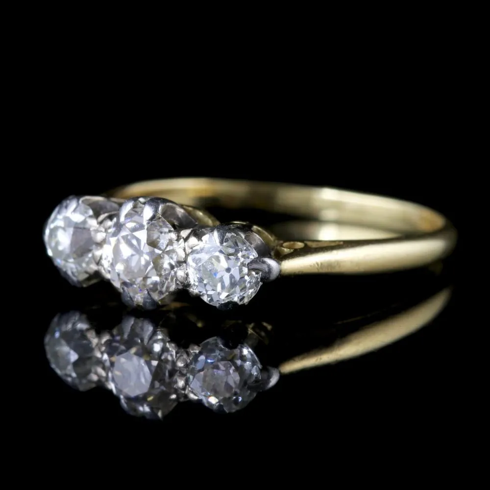 Antique Edwardian Diamond Trilogy Ring Circa 1915