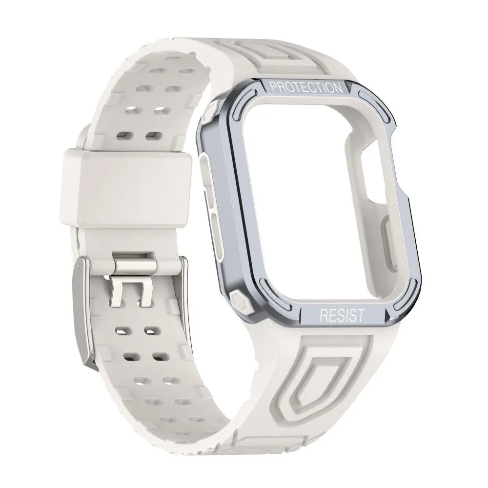 Apple Watch (41mm) color contrast watch strap    protective case - Grey / Silver