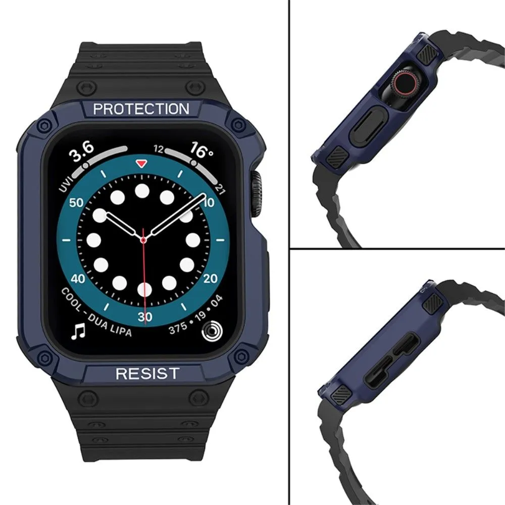 Apple Watch (41mm) contrast color TPU watch strap - Black / Blue