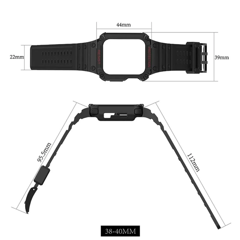 Apple Watch (41mm) contrast color TPU watch strap - Black / Blue