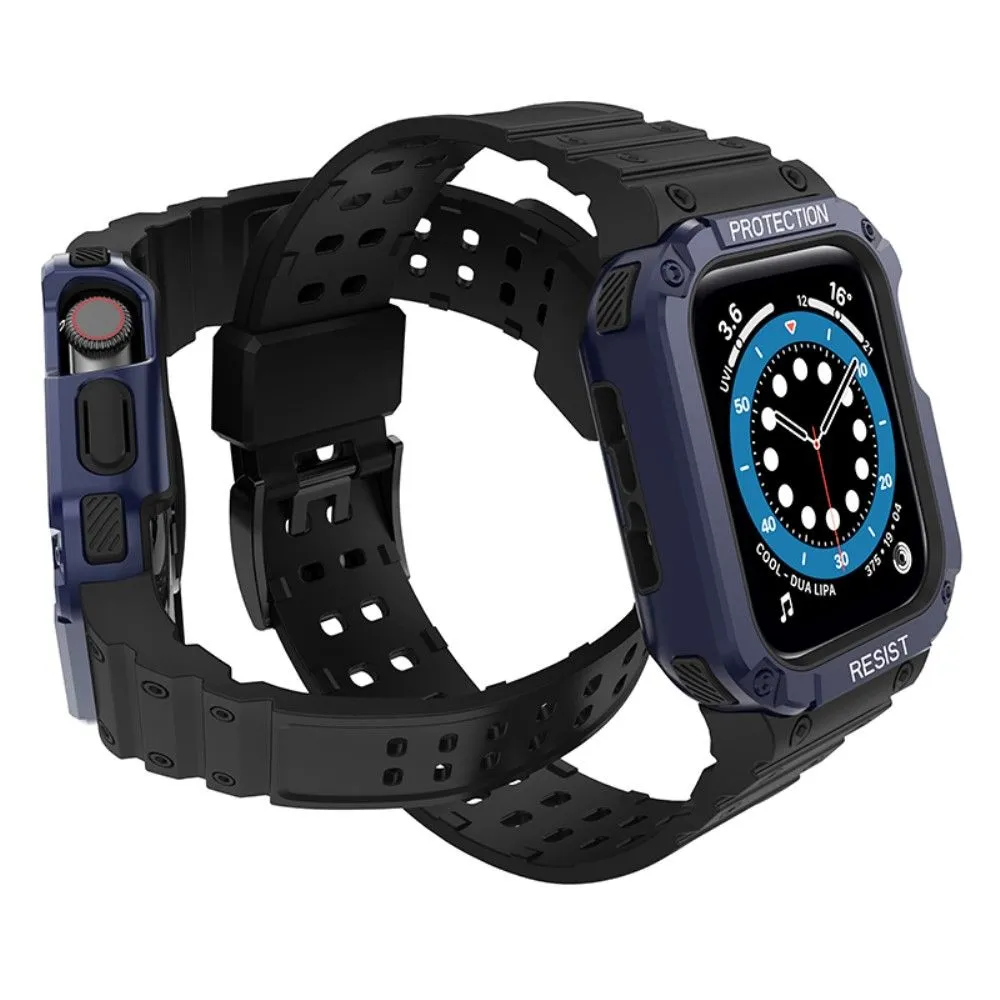 Apple Watch (41mm) contrast color TPU watch strap - Black / Blue