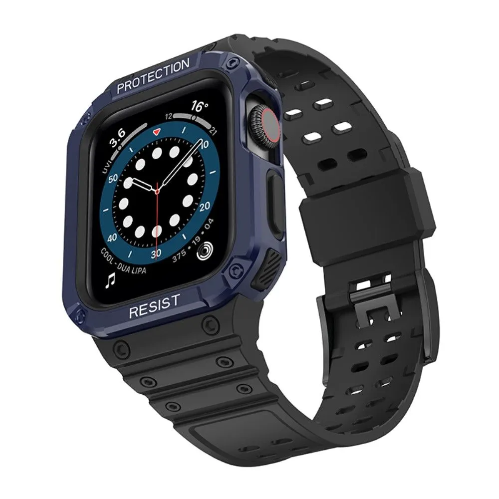 Apple Watch (41mm) contrast color TPU watch strap - Black / Blue