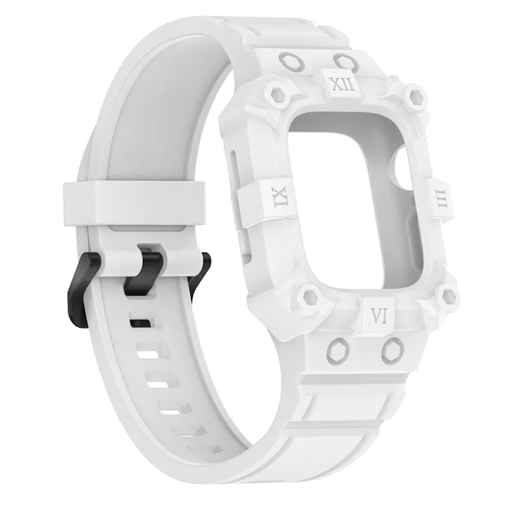 Apple Watch (41mm) cool silicone watch strap with cover - White