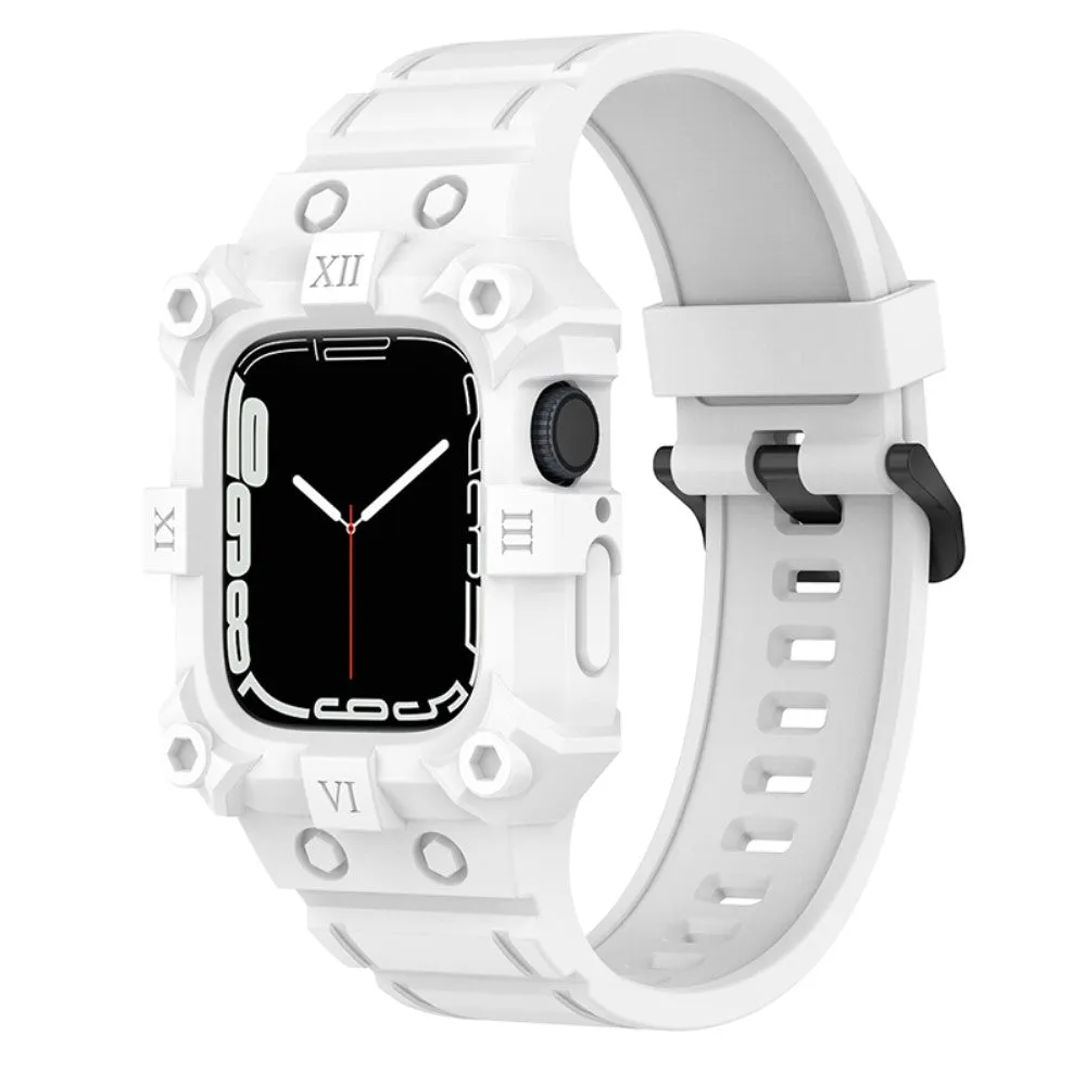 Apple Watch (41mm) cool silicone watch strap with cover - White