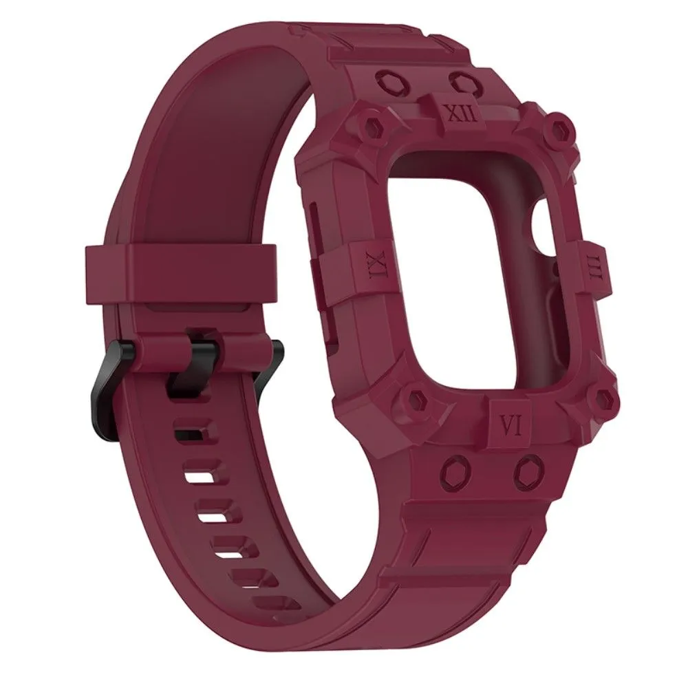 Apple Watch (41mm) cool silicone watch strap with cover - Wine Red