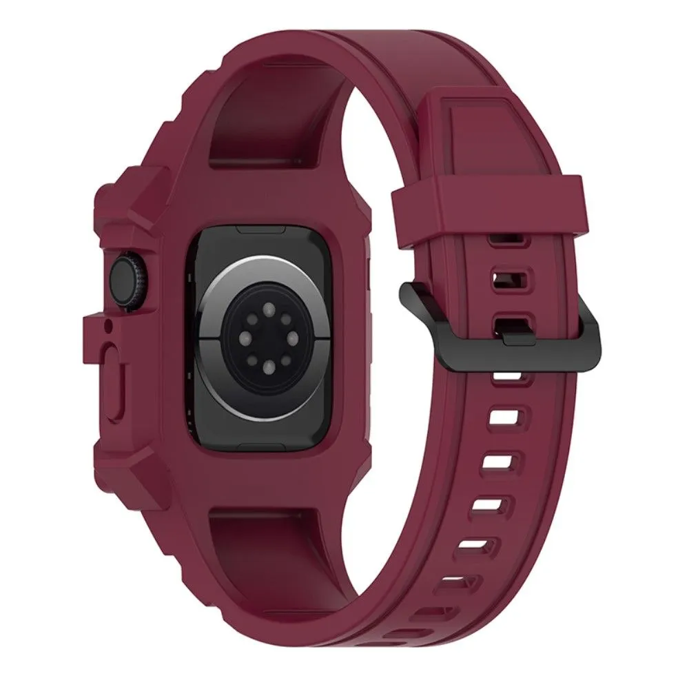 Apple Watch (41mm) cool silicone watch strap with cover - Wine Red