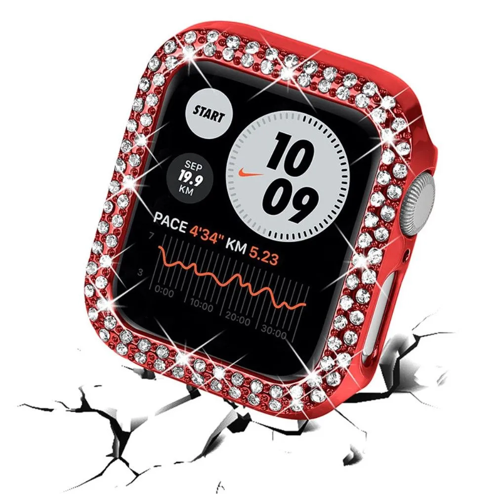 Apple Watch (41mm) rhinestone décor protective cover - Red