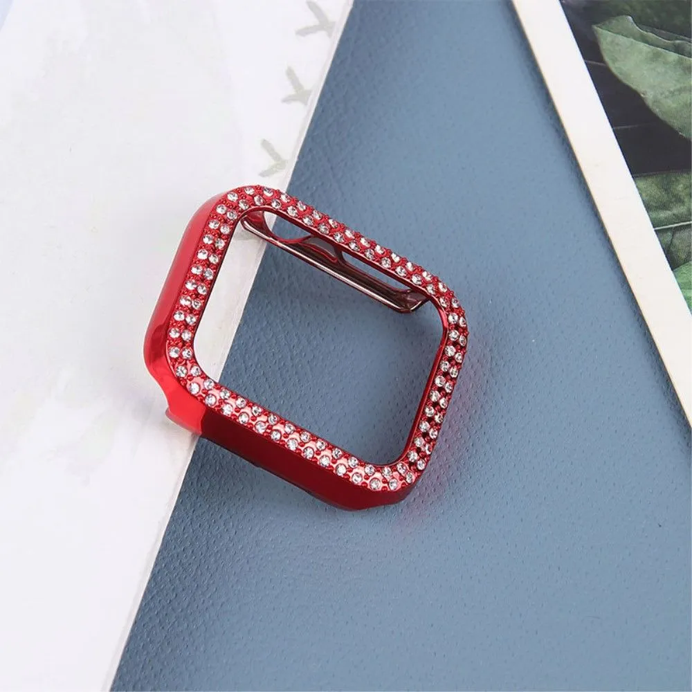 Apple Watch (41mm) rhinestone décor protective cover - Red