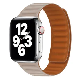 Apple Watch (42/44/SE/45/46/49mm) Lippa Magnetisk Læder Rem - Beige