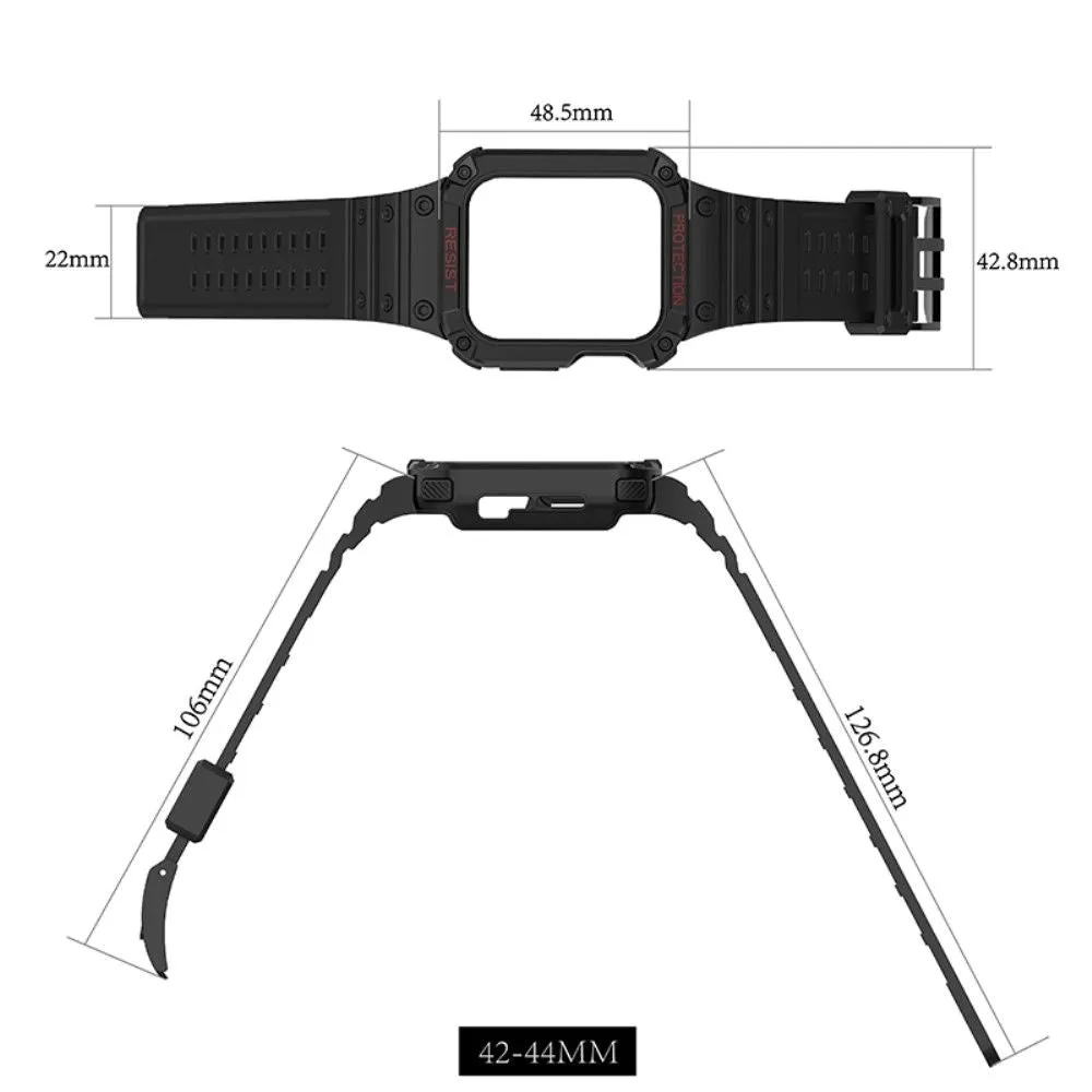 Apple Watch (45mm) contrast color TPU watch strap - Black / Blue