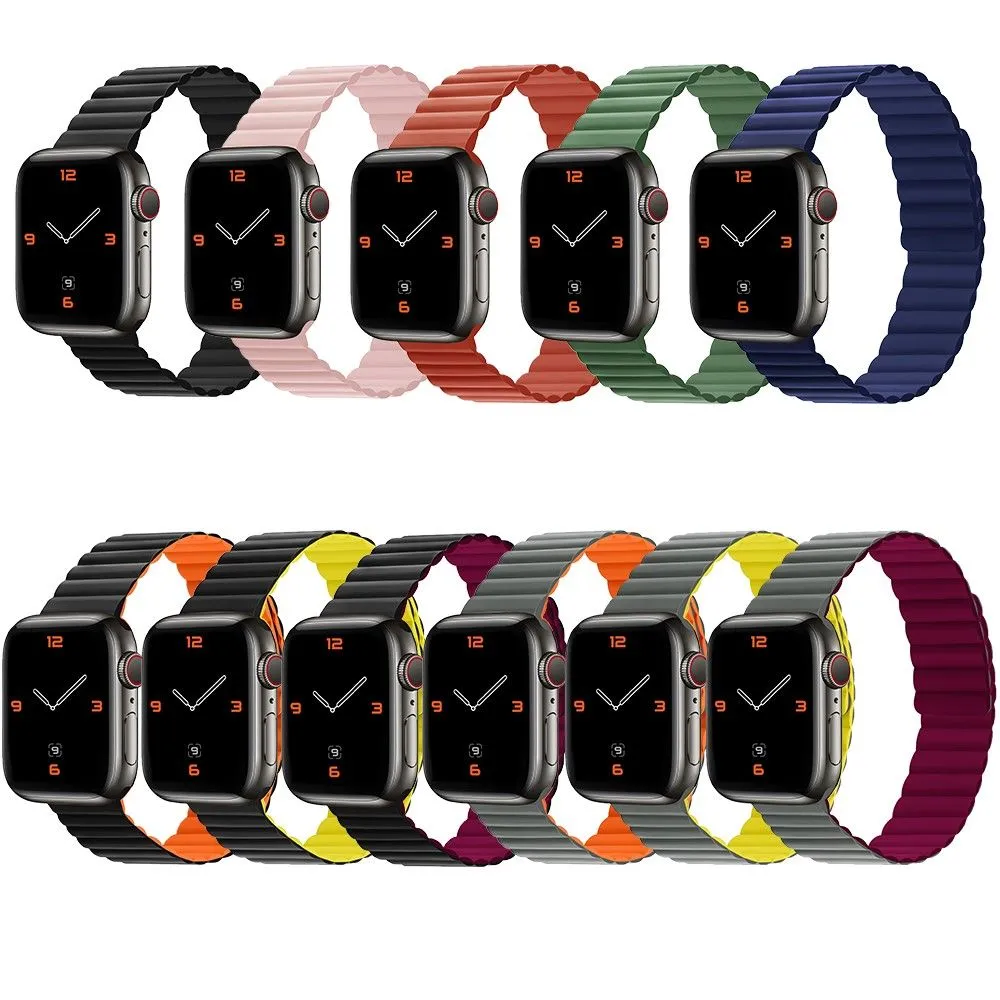 Apple Watch (45mm) dual color silicone watch strap - Red