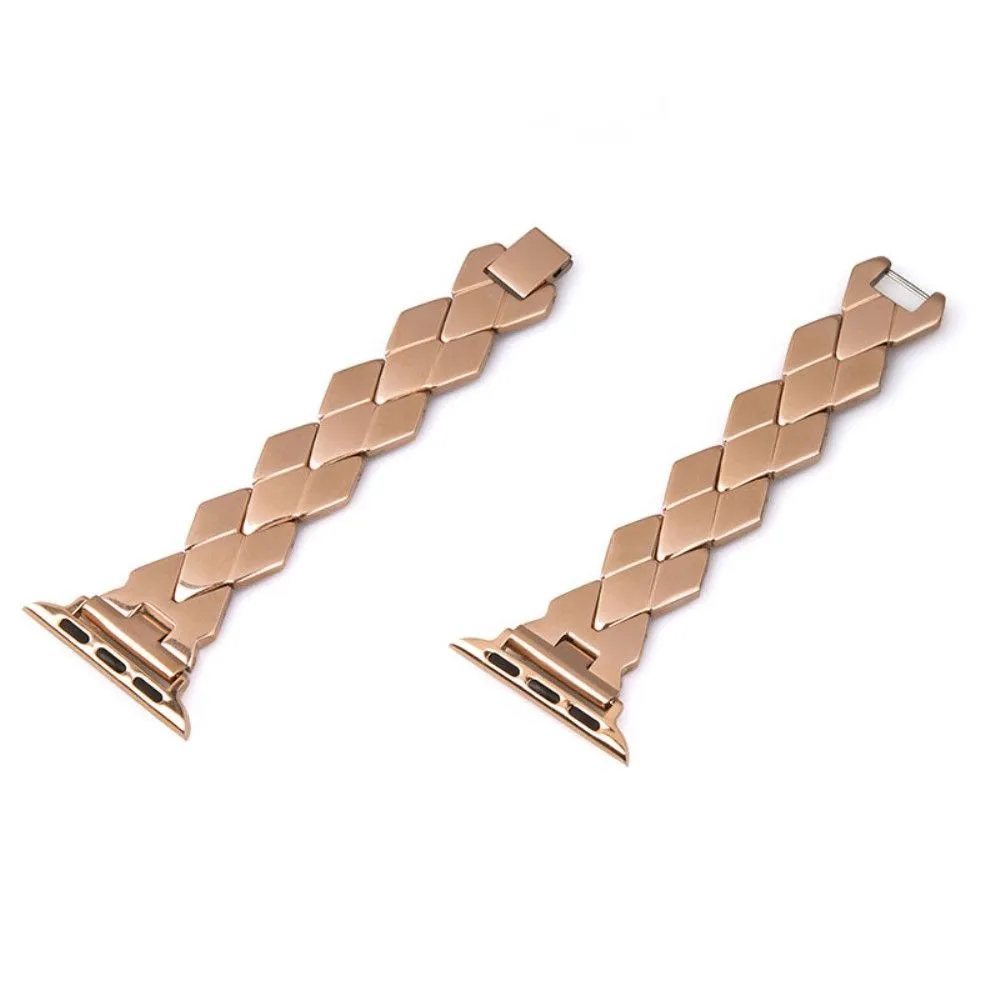 Apple Watch (45mm) stainless steel rhombus link watch strap - Rose Gold