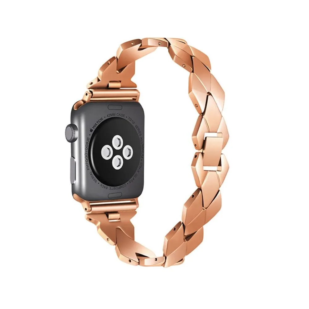 Apple Watch (45mm) stainless steel rhombus link watch strap - Rose Gold