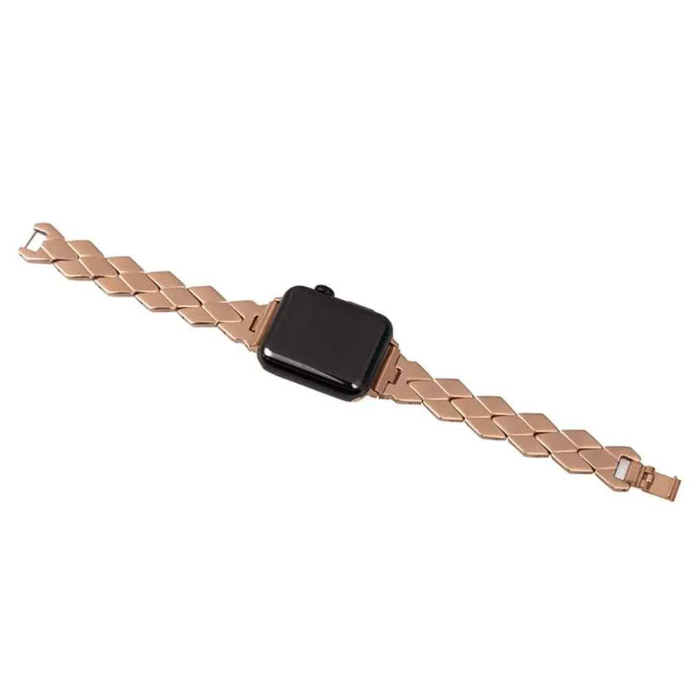 Apple Watch (45mm) stainless steel rhombus link watch strap - Rose Gold