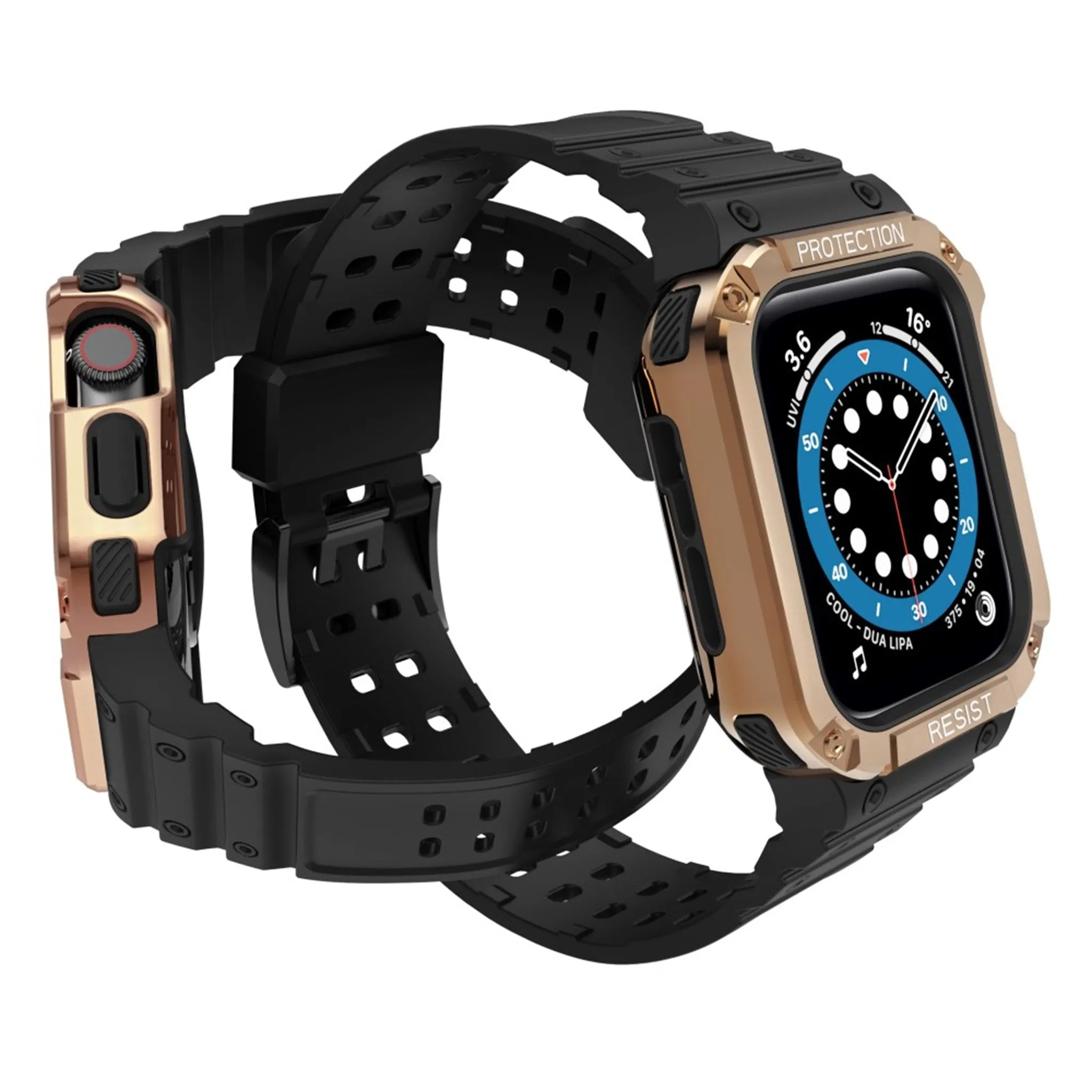 Apple Watch (45mm) TPU watch strap - Black / Rose Gold