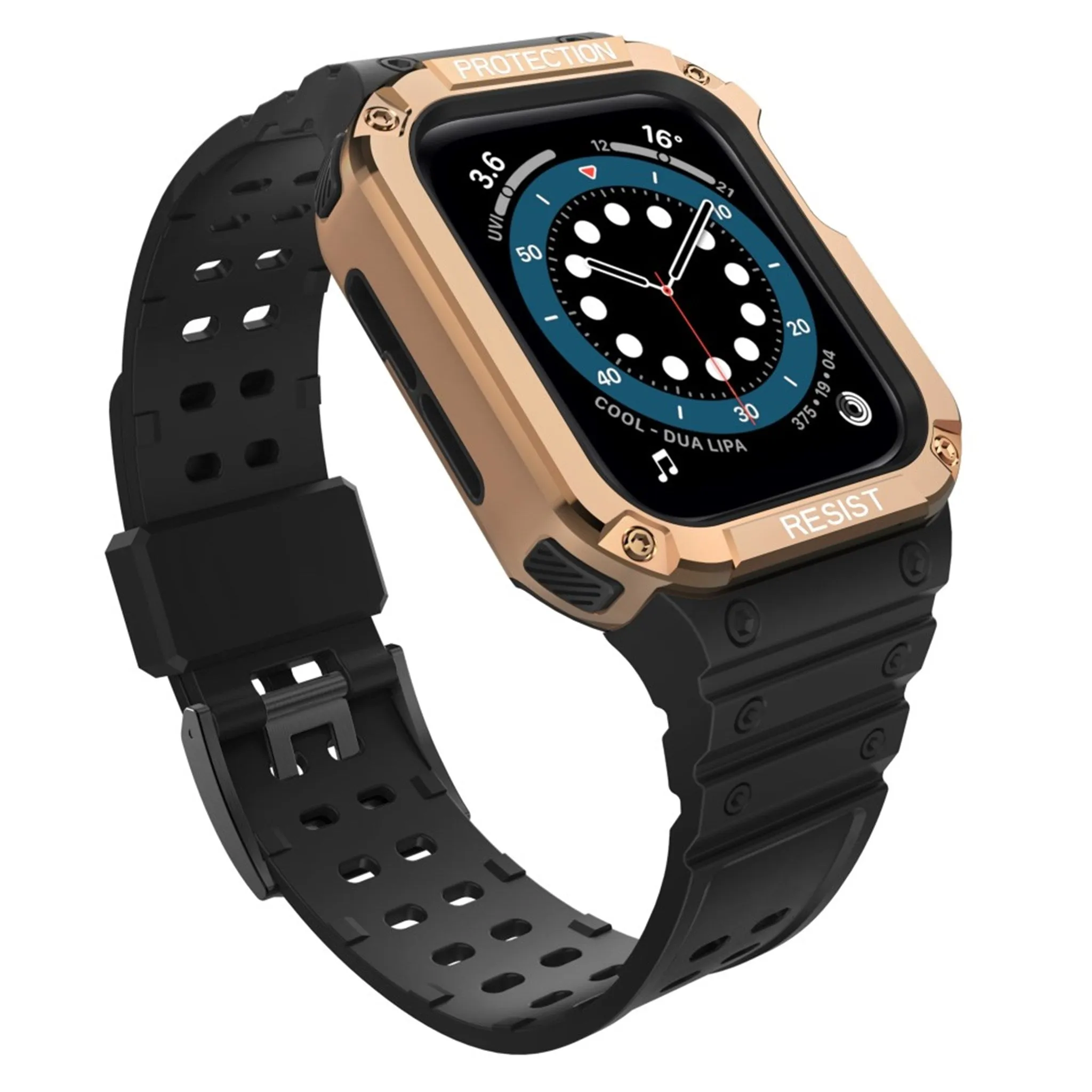 Apple Watch (45mm) TPU watch strap - Black / Rose Gold