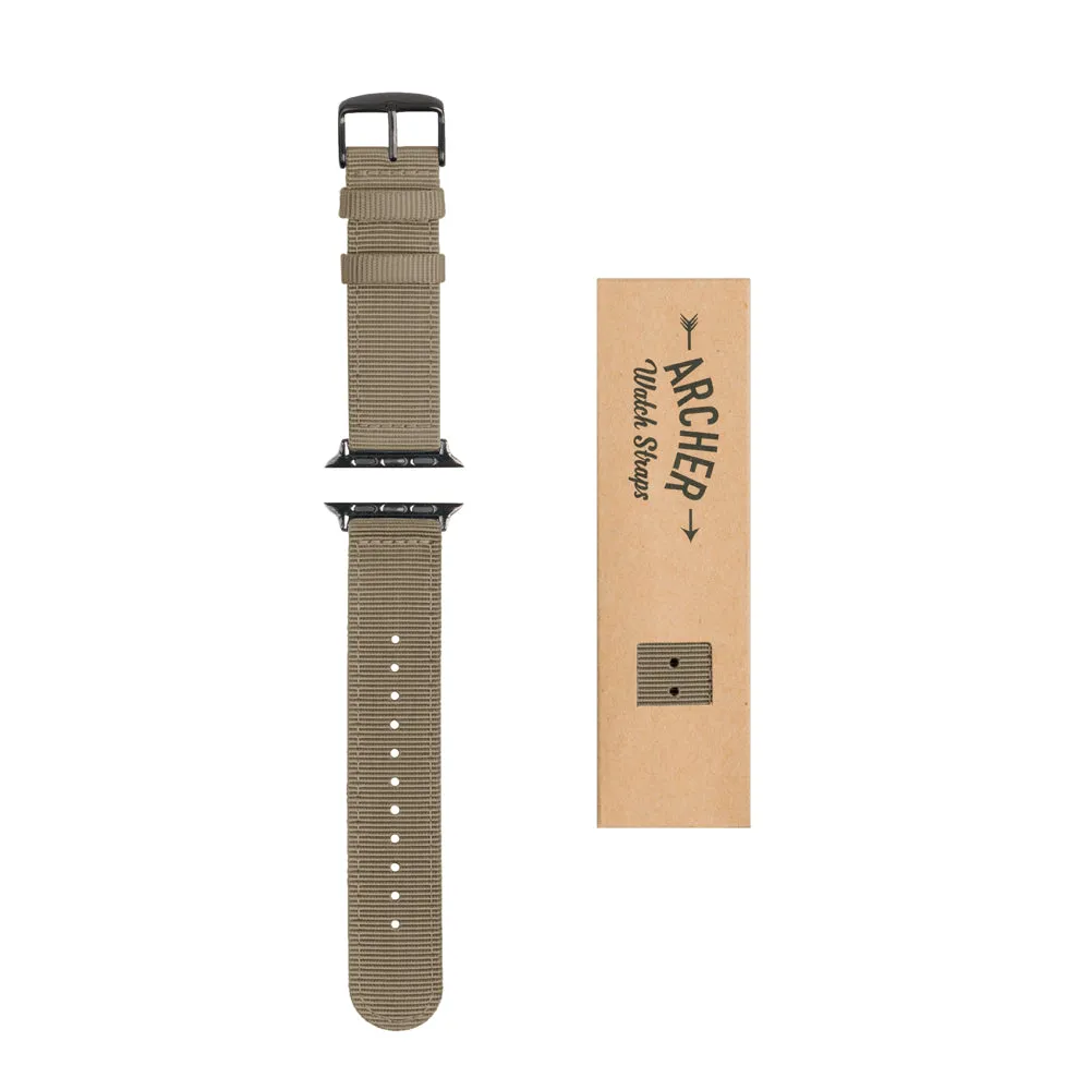 Apple Watch Nylon Watch Band - Khaki/Black