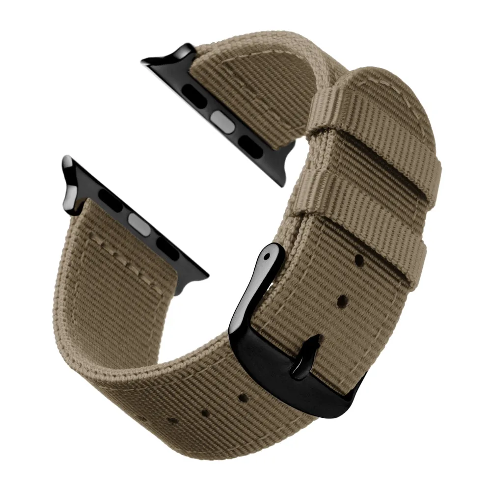 Apple Watch Nylon Watch Band - Khaki/Black