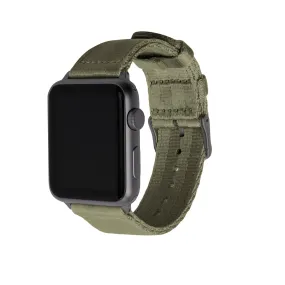 Apple Watch Seat Belt Nylon Watch Band - Olive/Gray