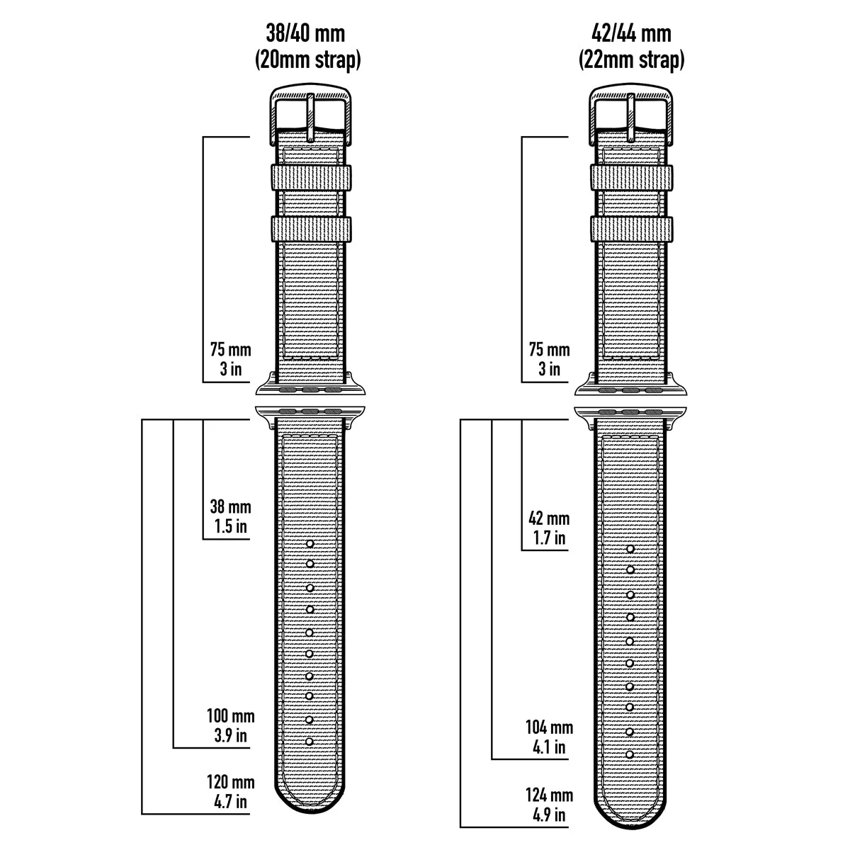 Apple Watch Seat Belt Nylon Watch Band - Olive/Gray