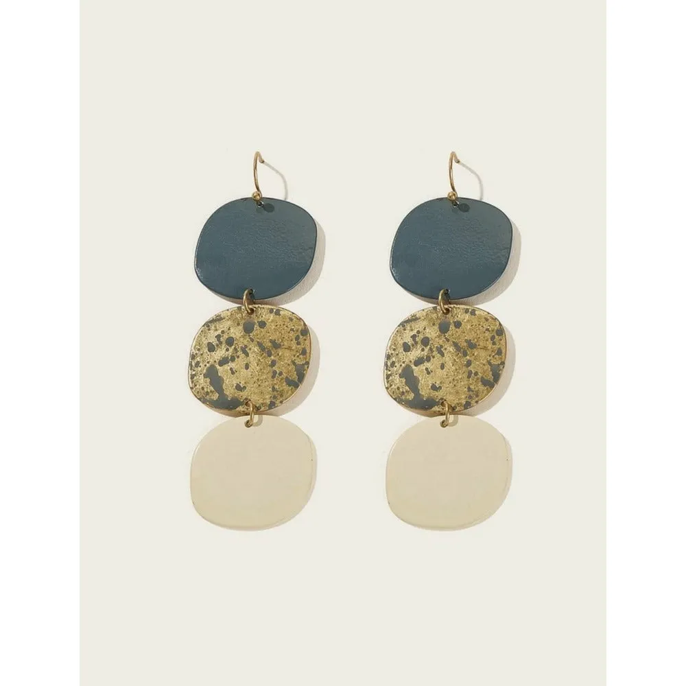 Aria Triple Disc Dangle Earrings