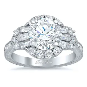 Art Deco Style Halo Engagement Ring