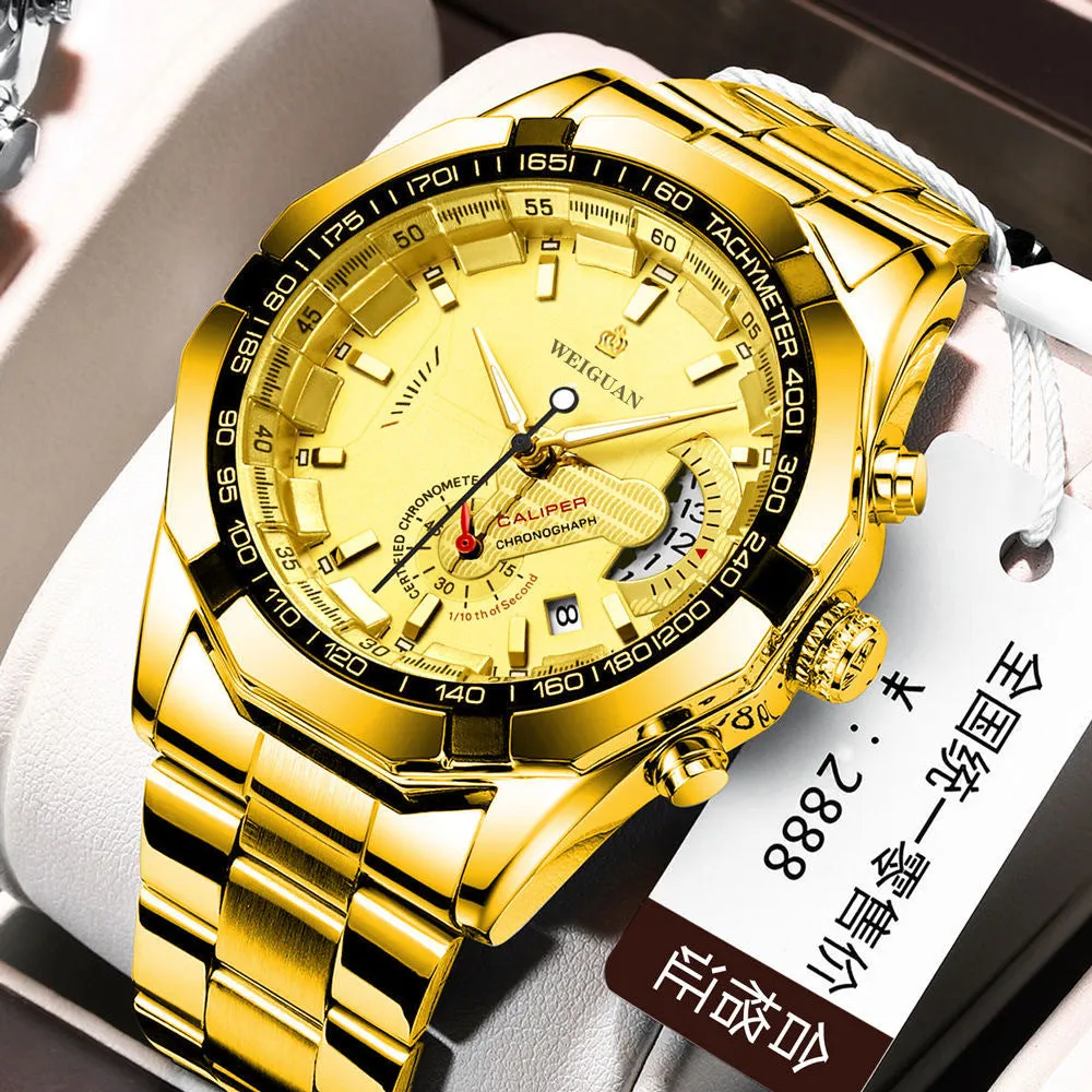 Automatic Movement Watch Men's Calendar Waterproof Luminous Non-Mechanical Watch Large Dial