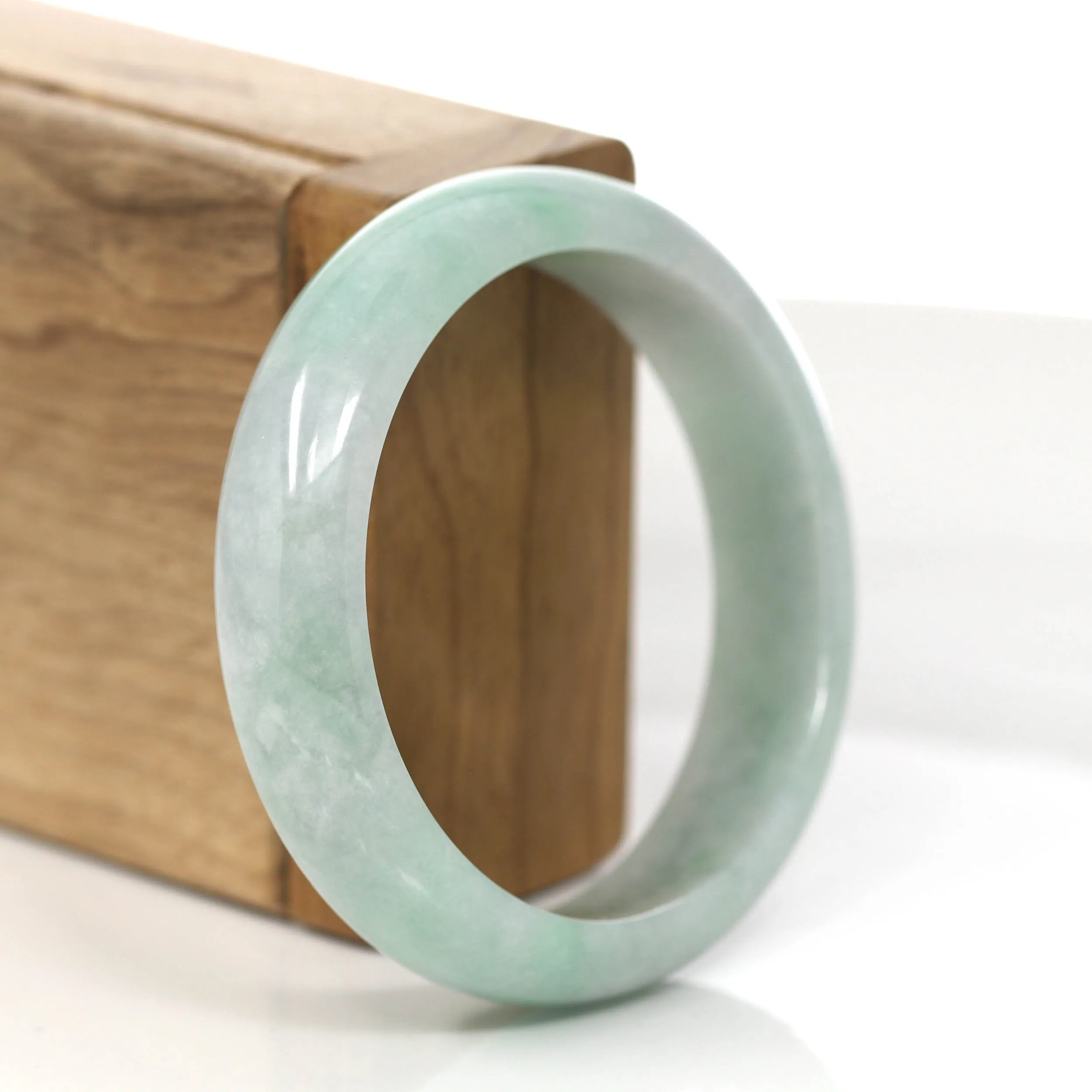 Baikalla™ "Classic Bangle" Genuine Burmese Jadeite Jade Bangle Bracelet (55.93mm)#858