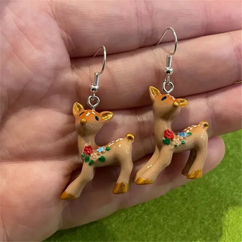 Bambi- the Darling Woodland Deer Dangle Earrings