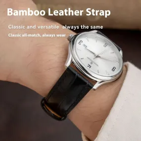 Bamboo Pattern Cow Leather Watch Strap Unisex