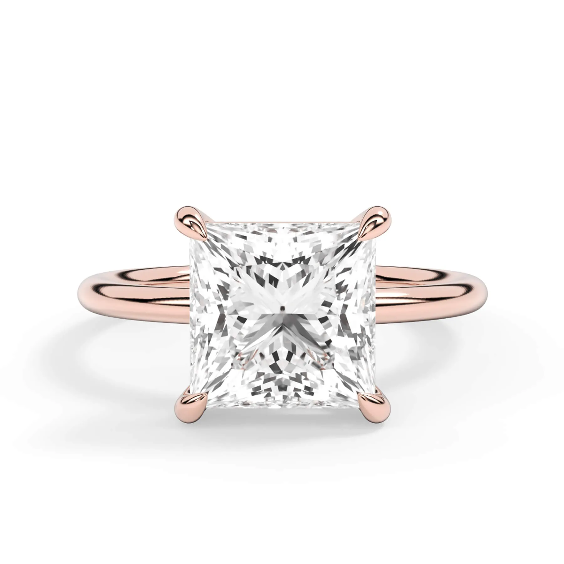 Basket Style Solitaire Engagement Ring